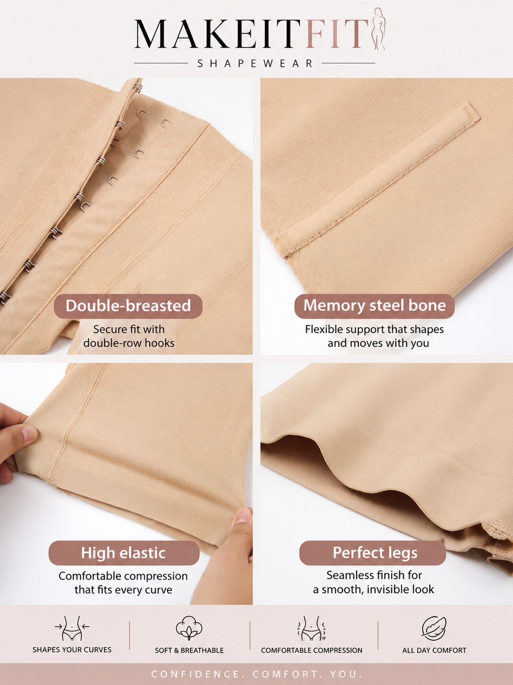 MakeItFitshapewear™ SculptCurve High-Waist Shorts