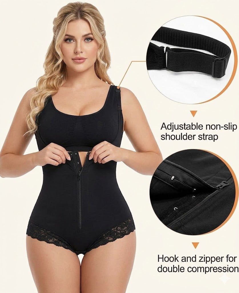 MakeItFit™ LuxeSculpt Zip Mid-Thigh Bodysuit