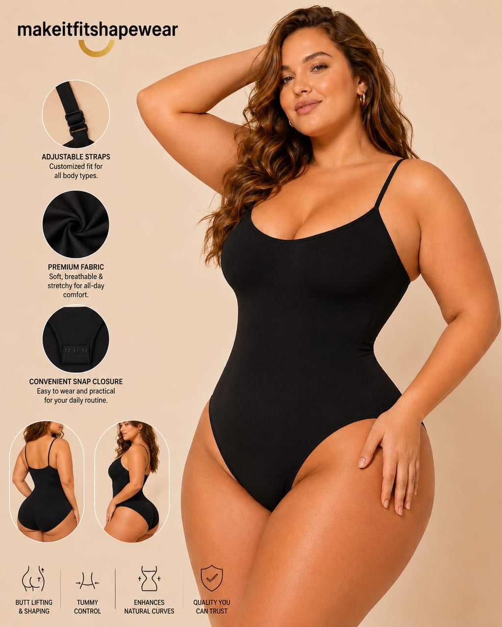 MakeItFit™ CurveComfort Plus Size Sculpting Bodysuit