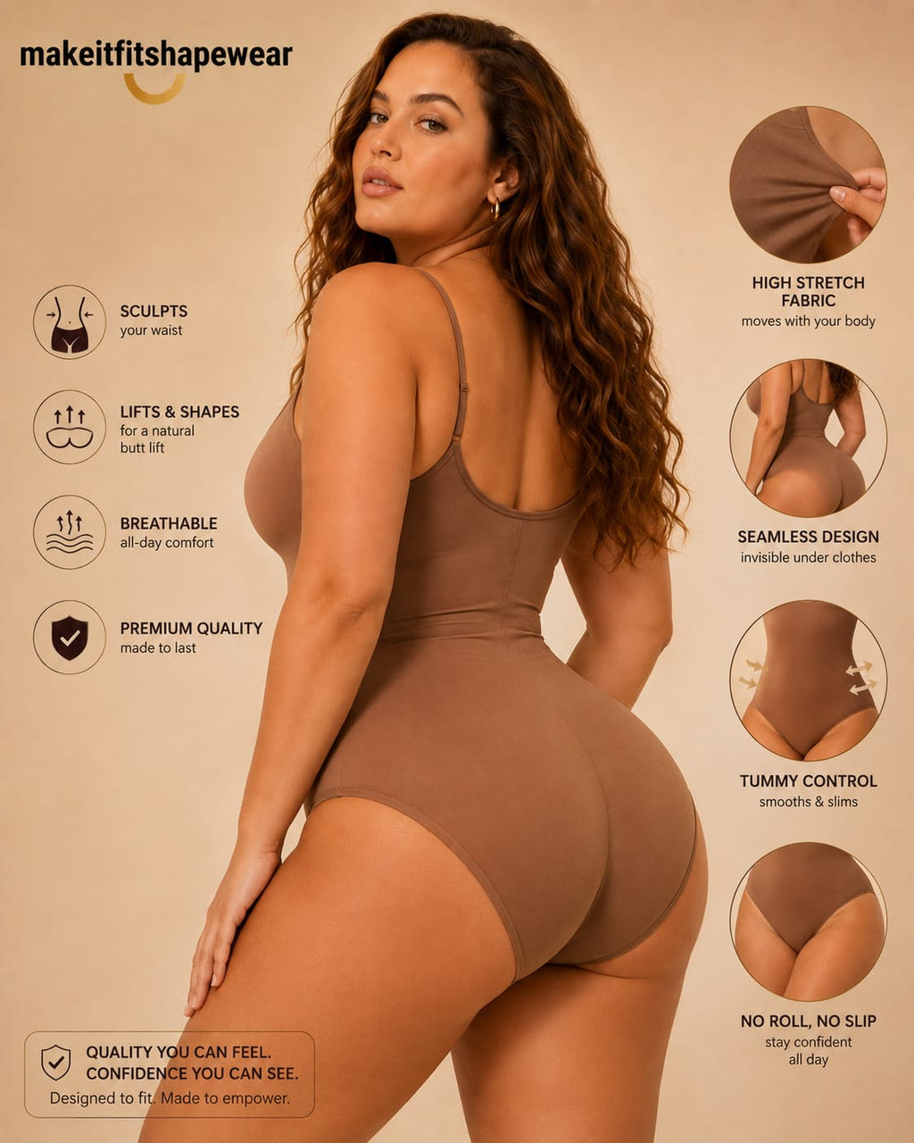 MakeItFit™ CurveComfort Plus Size Sculpting Bodysuit