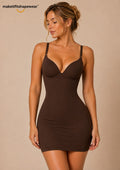MakeItFit™ SculptEase Shaping Slip Dress – Seamless Tummy Control Body Shaper with Built-In Bra
