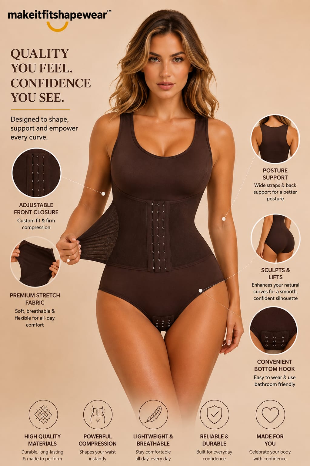 MakeItFit™ PowerSculpt WaistLock Bodysuit