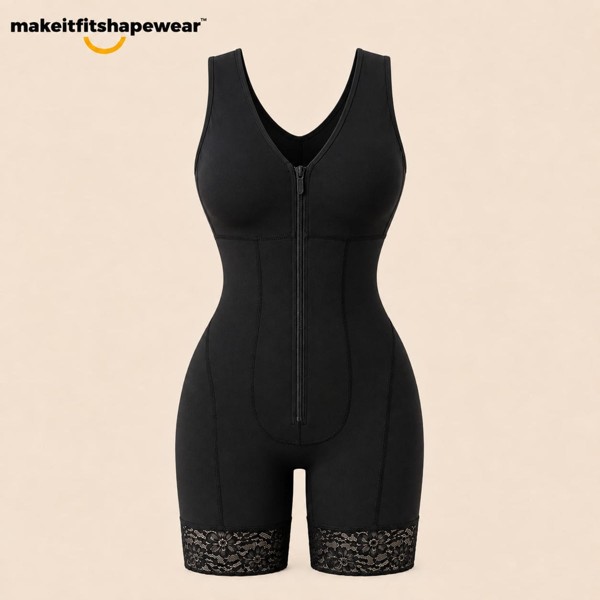 MakeItFit™ SculptLace Zip Front Bodysuit