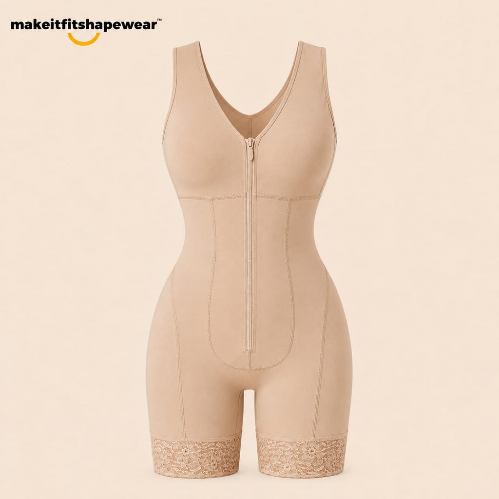 MakeItFit™ SculptLace Zip Front Bodysuit