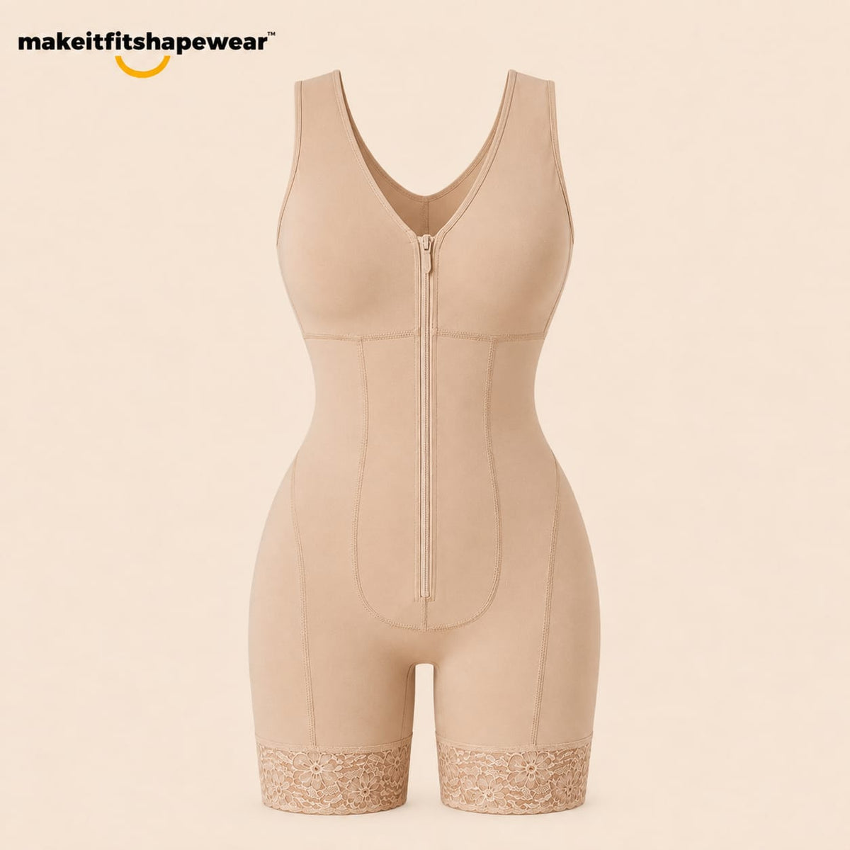 MakeItFit™ SculptLace Zip Front Bodysuit