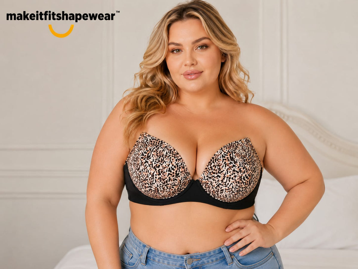 MakeItFit™ Plus-size WildCurve Lift Bra Leopard Print.