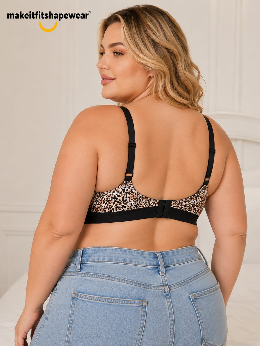MakeItFit™ Plus-size WildCurve Lift Bra Leopard Print.