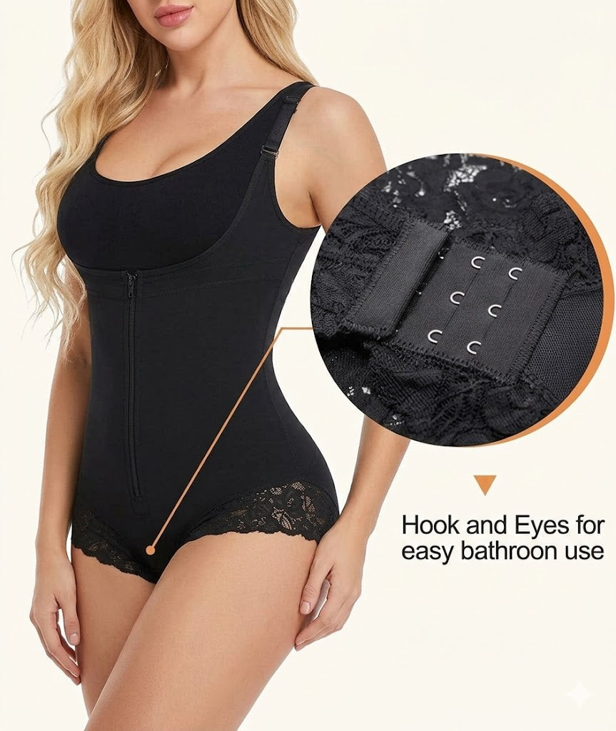 MakeItFit™ LuxeSculpt Zip Mid-Thigh Bodysuit