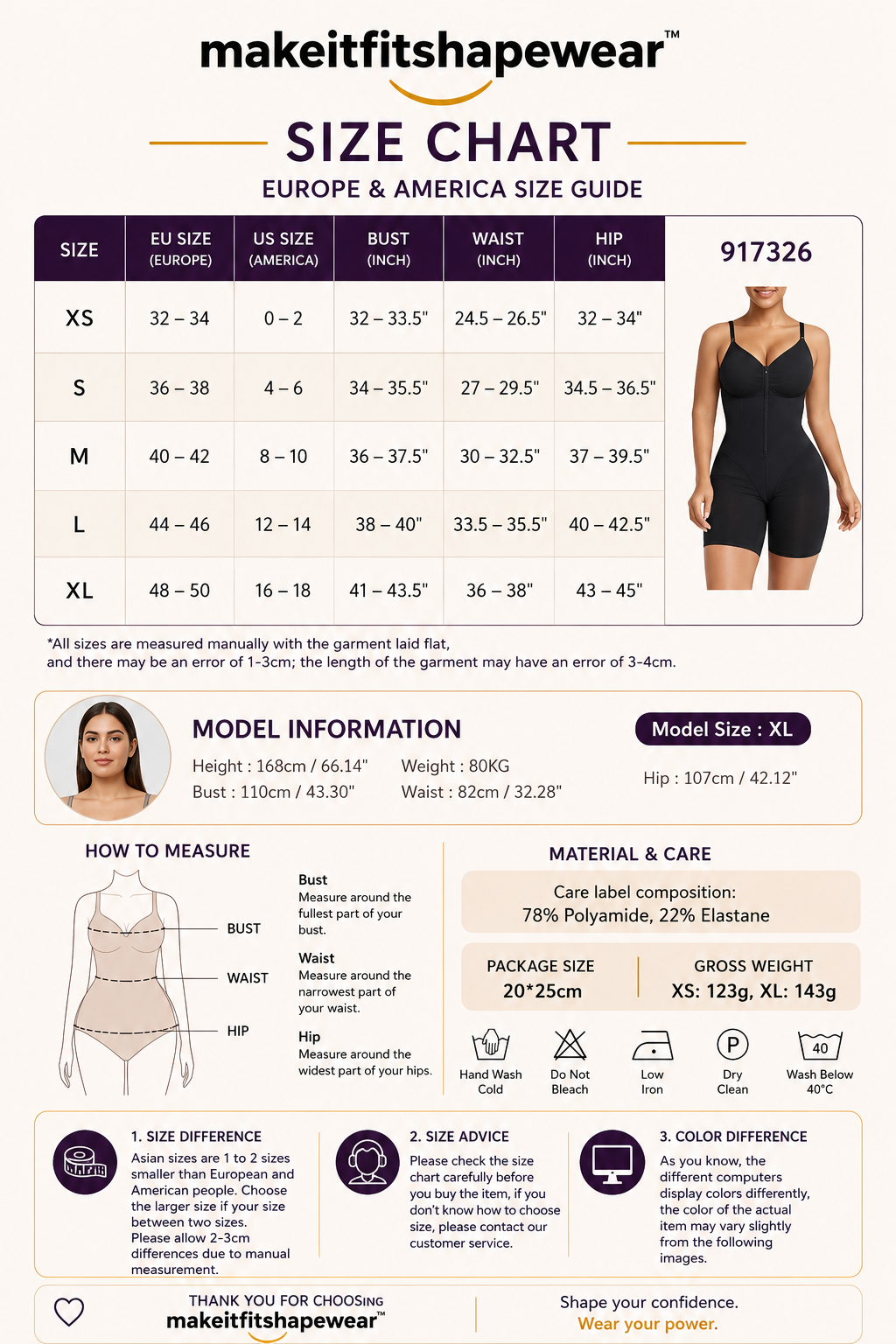 MakeItFit™ SculptFlex Zip Front Mid-Thigh Bodysuit