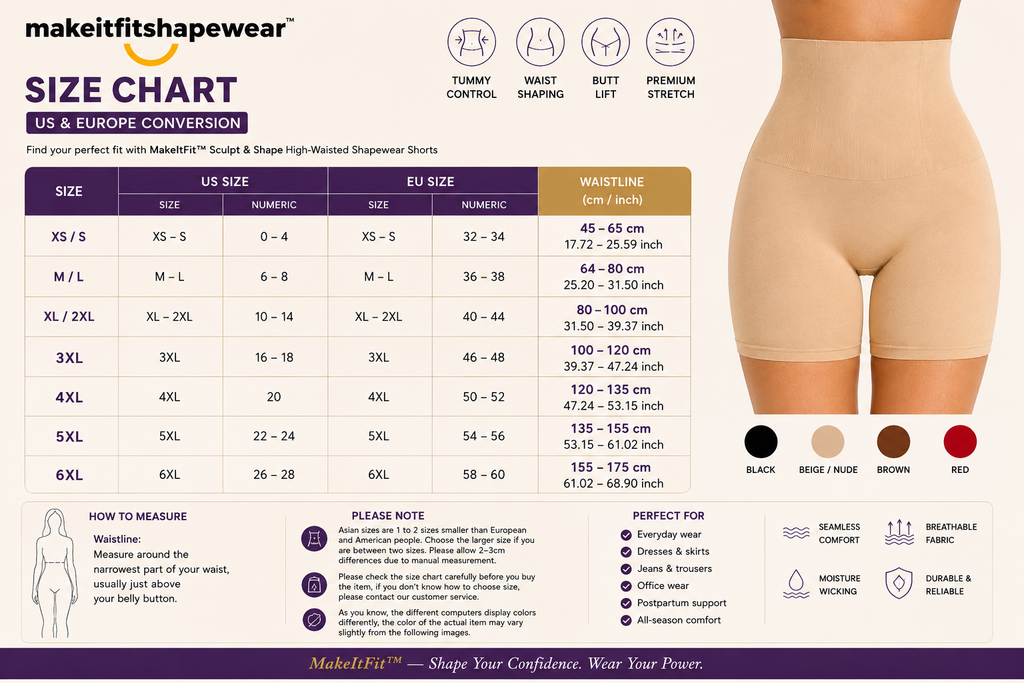 MakeItFit™ Sculpt & Shape High-Waisted Shaping Shorts