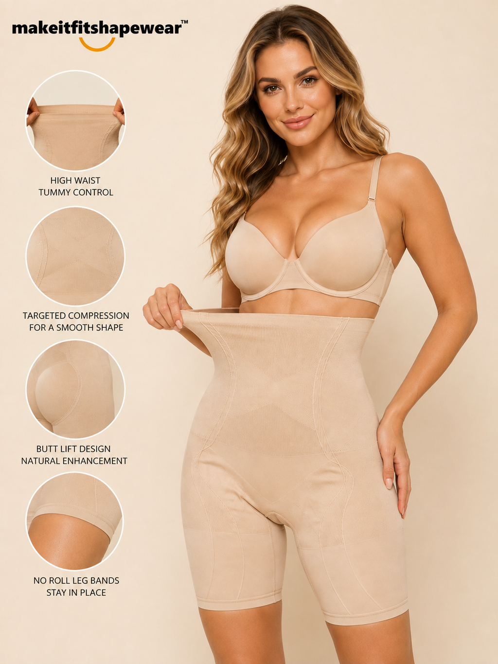 MakeItFit™ Sculpt & Lift High-Waist Shapewear shorts