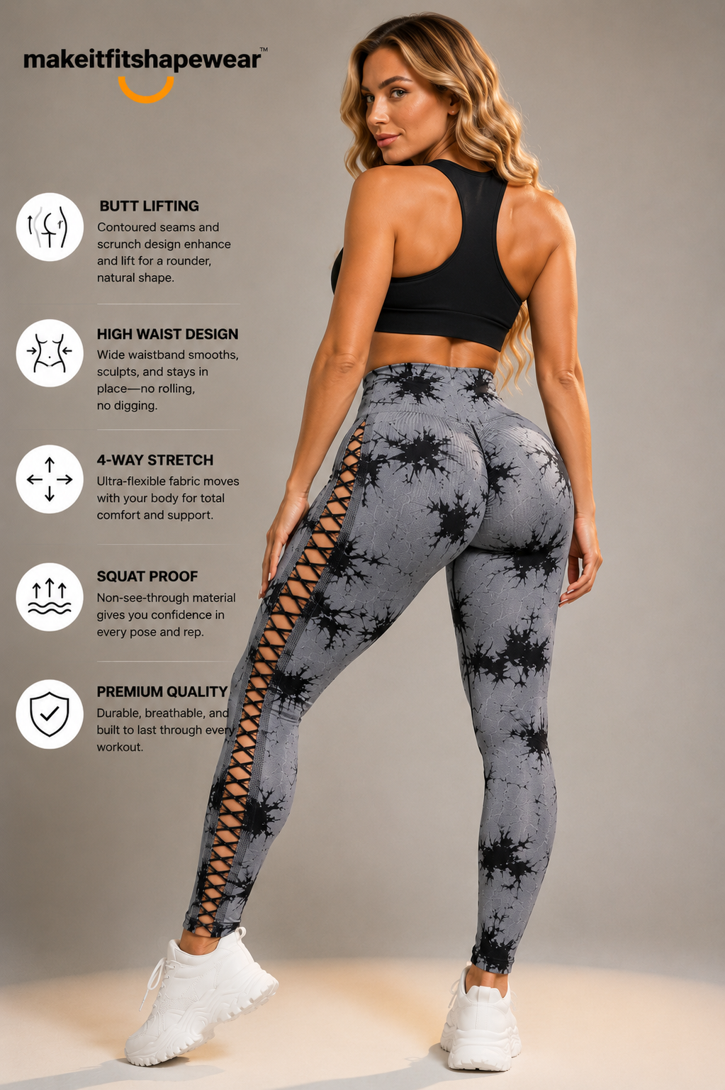 MakeItFit™ SculptLace™ High-Waist Yoga Leggings