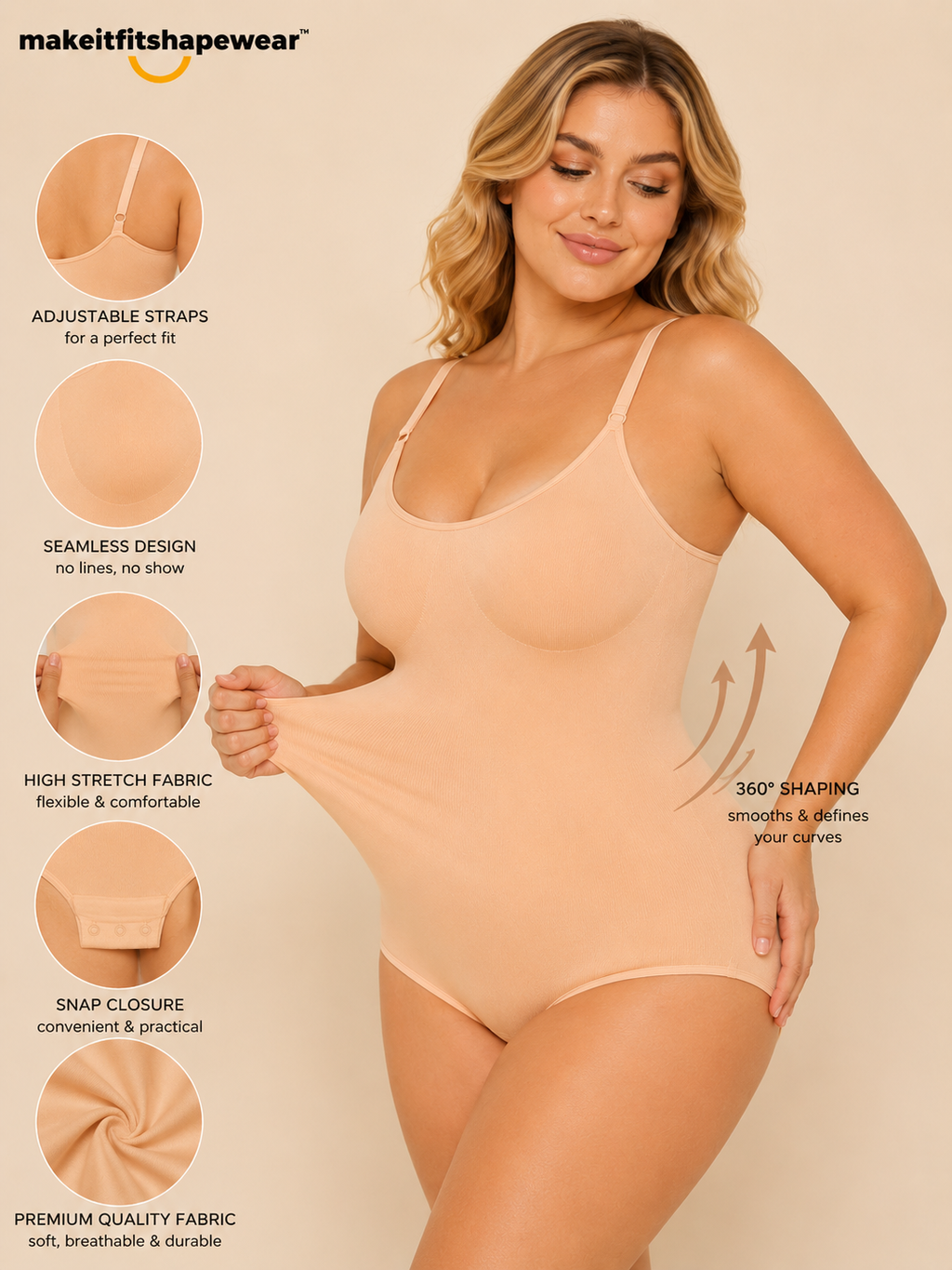 MakeItFit™ FlexContour Seamless Shaping Bodysuit