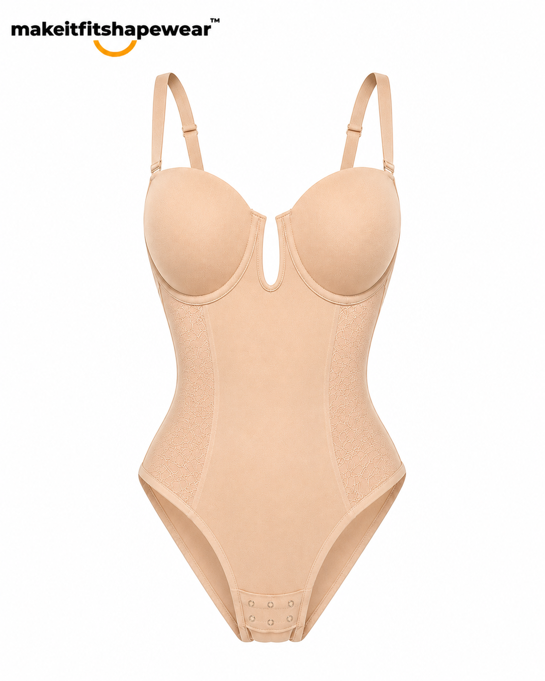MakeItFit™ LuxeLift Sculpting Bodysuit – Seamless Tummy Control Shapewear with Built-In Underwire Bra