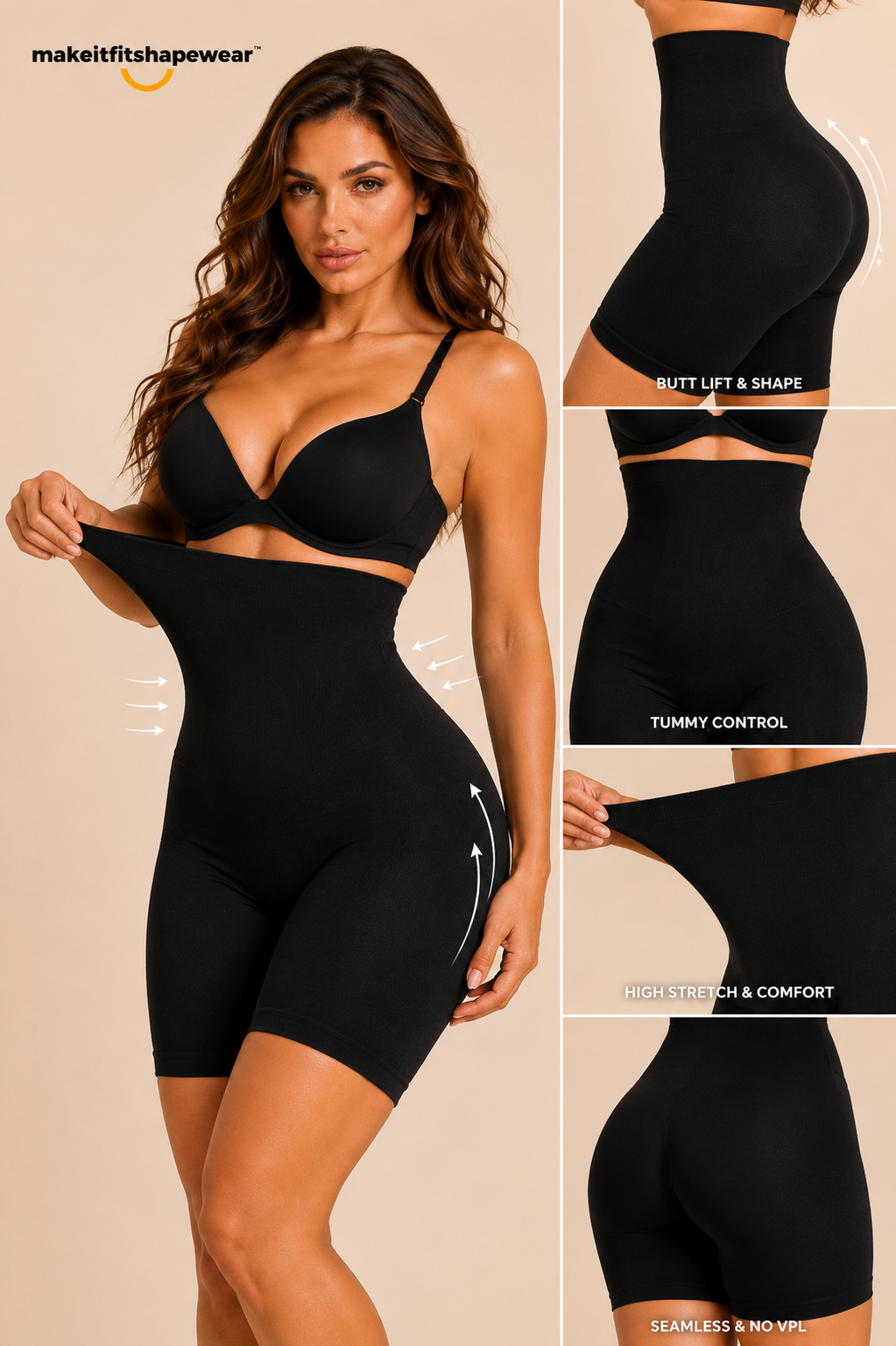 MakeItFit™ Sculpt & Shape High-Waisted Shaping Shorts