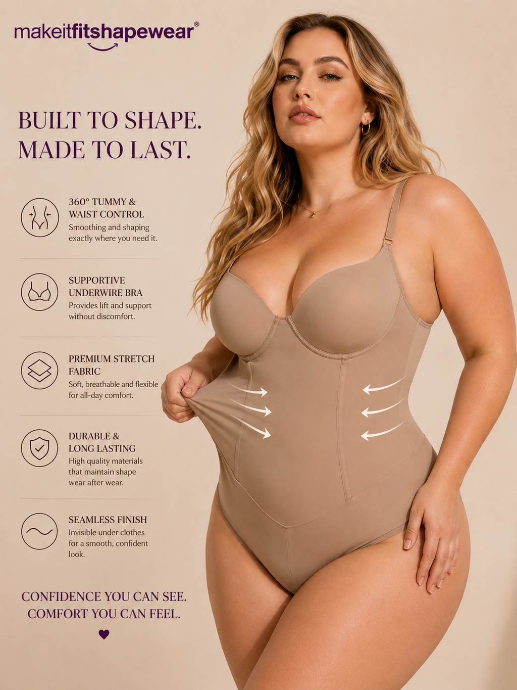 MakeItFit™ CurveSculpt Plus Support Bodysuit