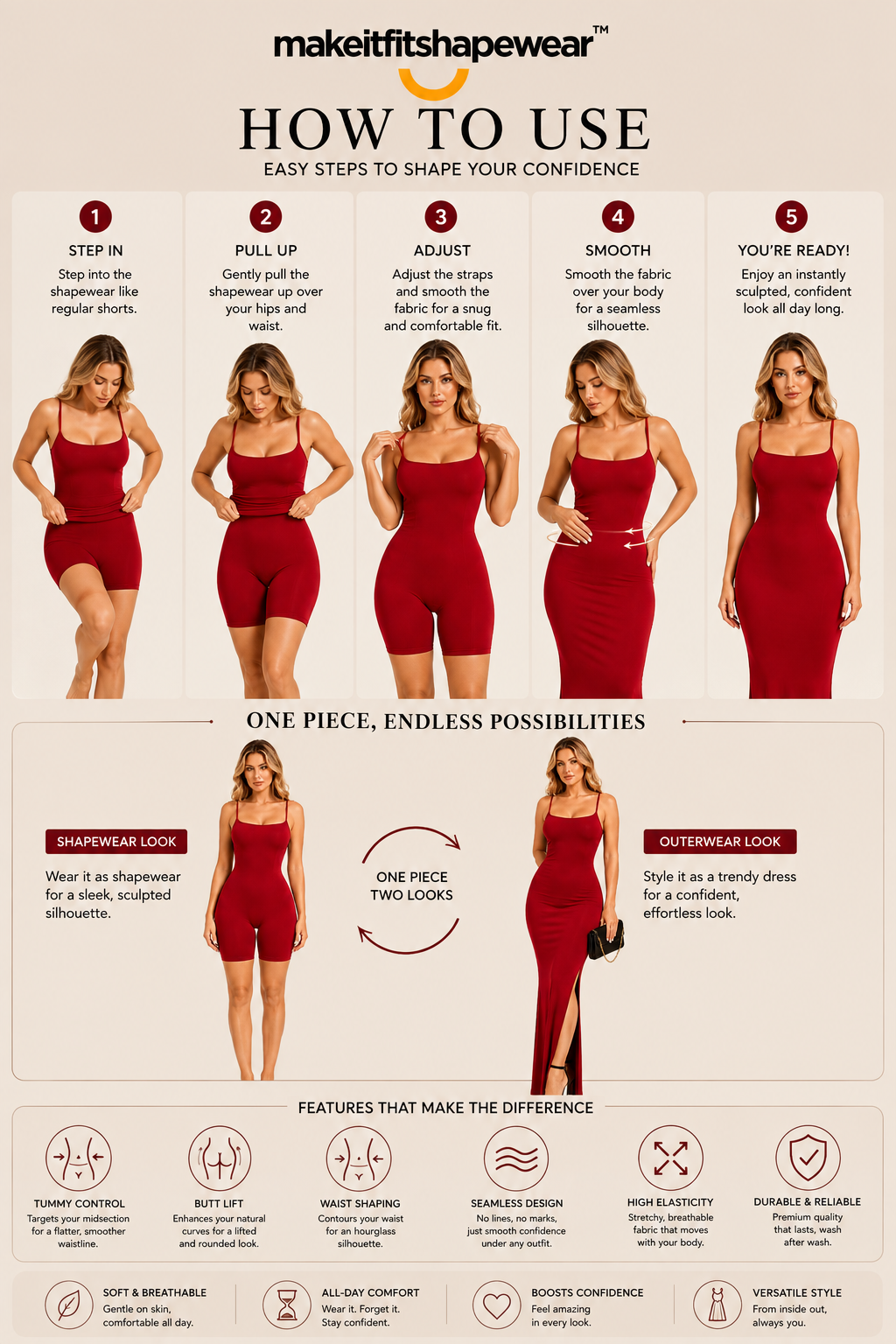 MakeItFit™ SculptSilhouette™ Shapewear Dress
