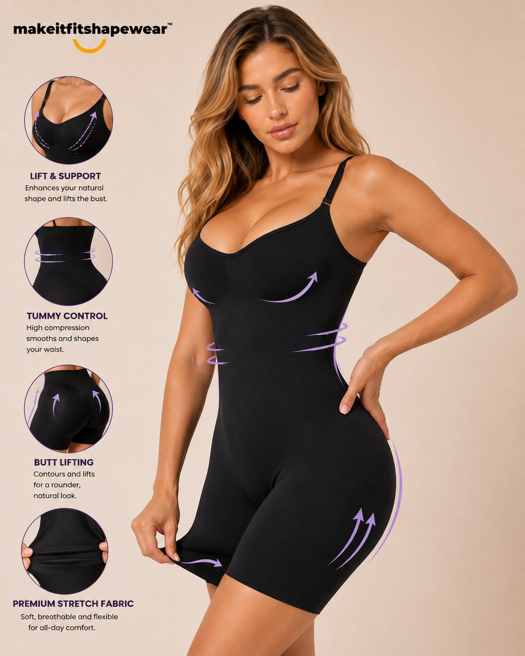 MakeItFit™ SculptEase Full Body Shaper Shorts