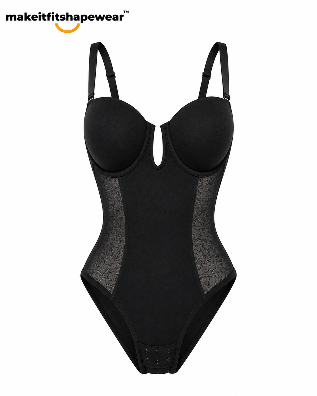 MakeItFit™ LuxeLift Sculpting Bodysuit – Seamless Tummy Control Shapewear with Built-In Underwire Bra
